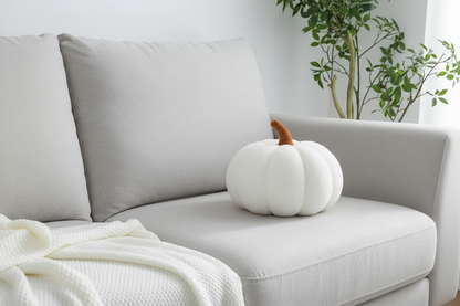 Coussin citrouille blanc