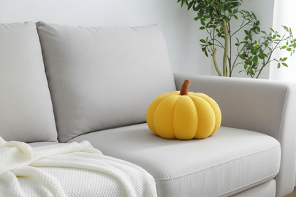 Coussin citrouille jaune