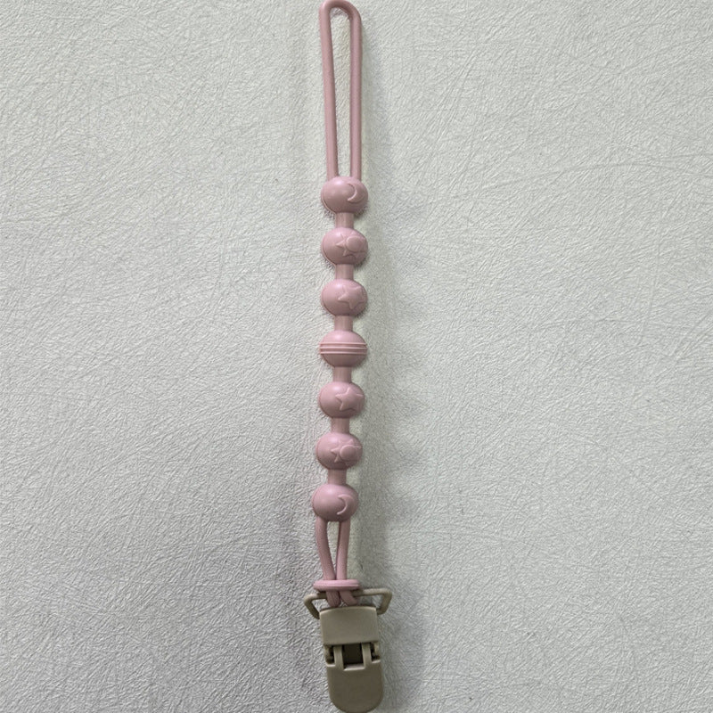 Baby silicone pacifier chain, beech wood clip, anti-le pacifier anti-drop chain, baby rubber chain, silicone chain