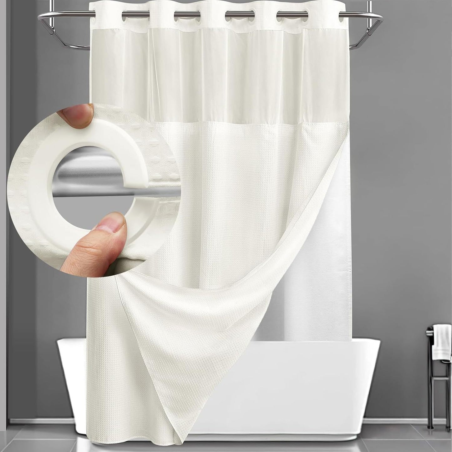 Waffle Pattern Shower Curtain