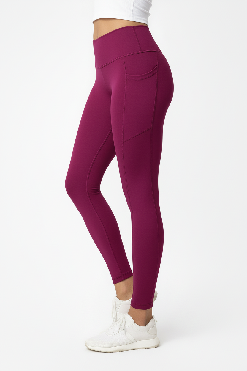 Legging violet avec haut blanc