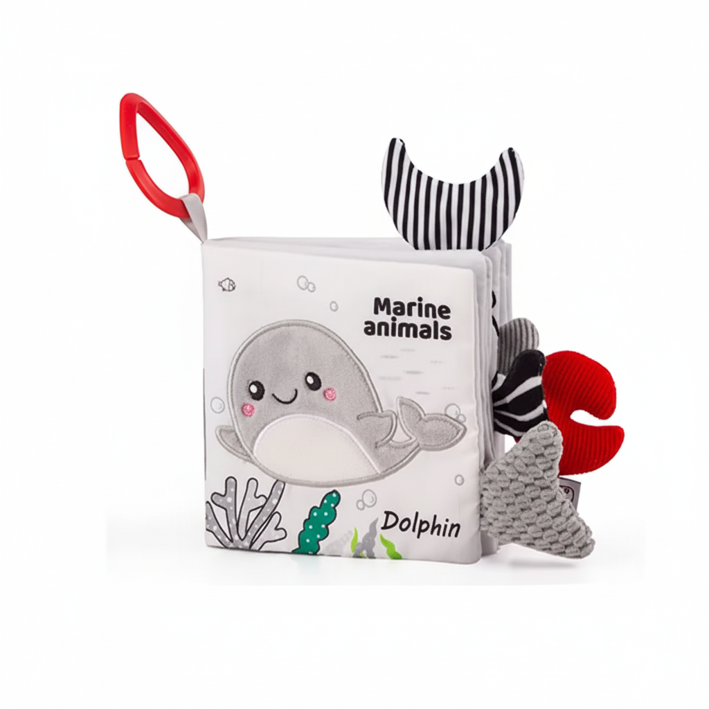 Livre en tissu animaux marins