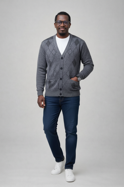 Mannequin avec cardigan gris