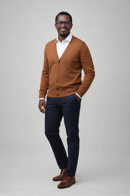 Mannequin avec cardigan marron