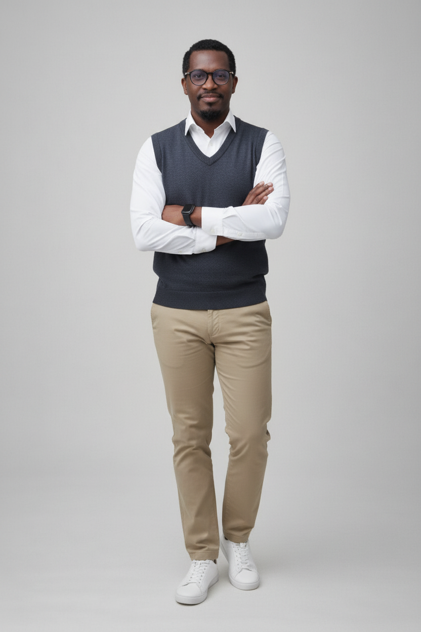 Mannequin avec gilet sans manches gris foncé