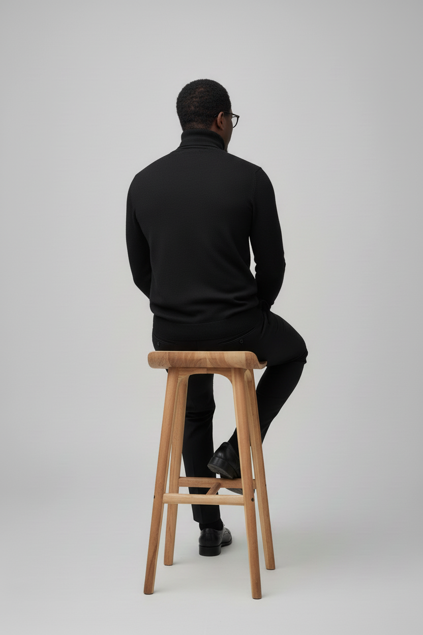 Mannequin de dos en tenue noire