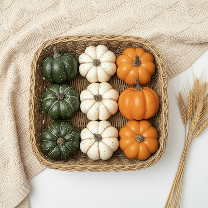 Panier de citrouilles avec nouvelle décoration