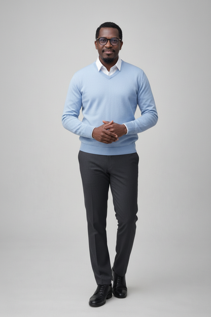 Pull bleu ciel sur votre mannequin