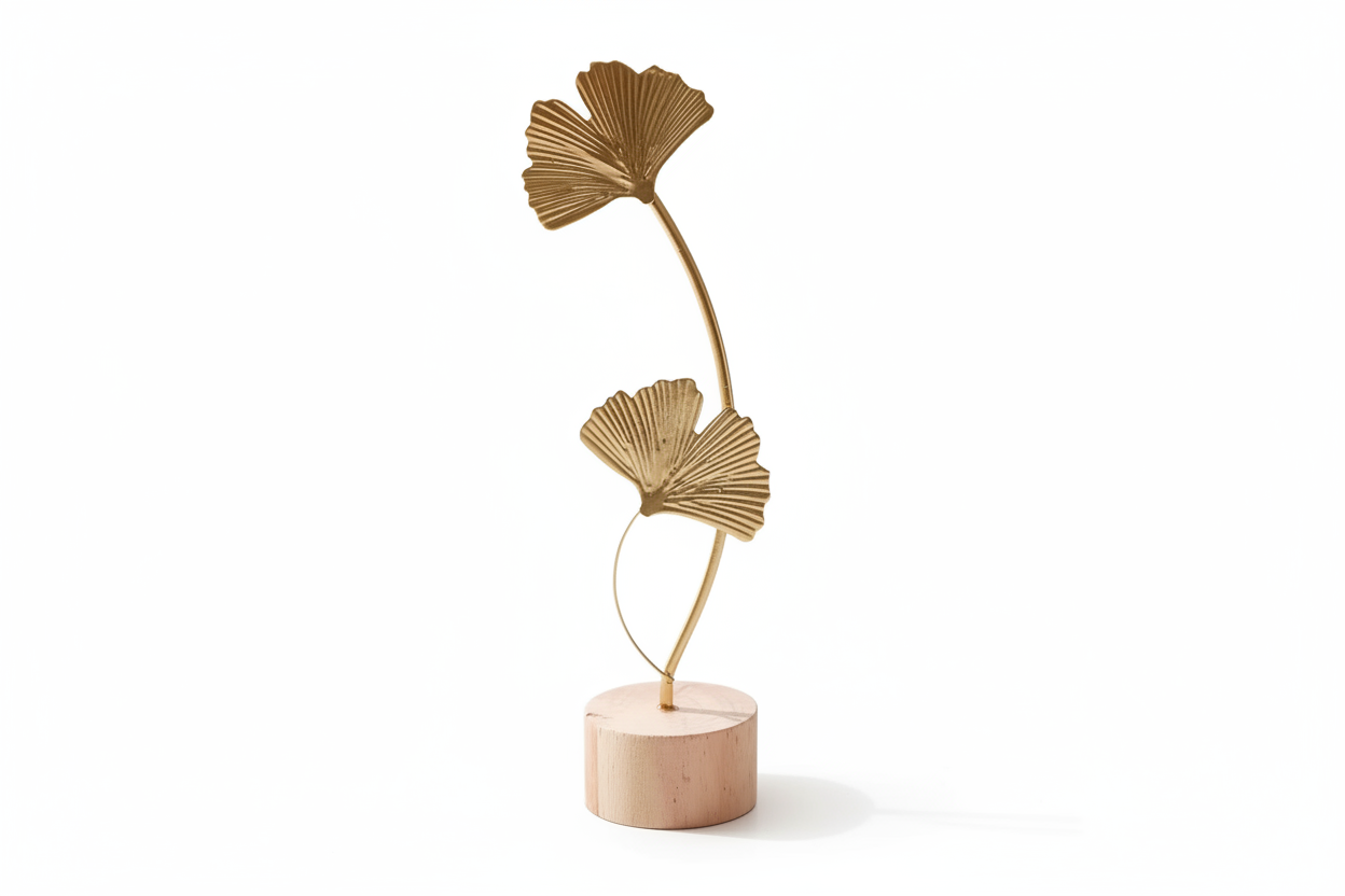 Sculpture ginkgo dorée