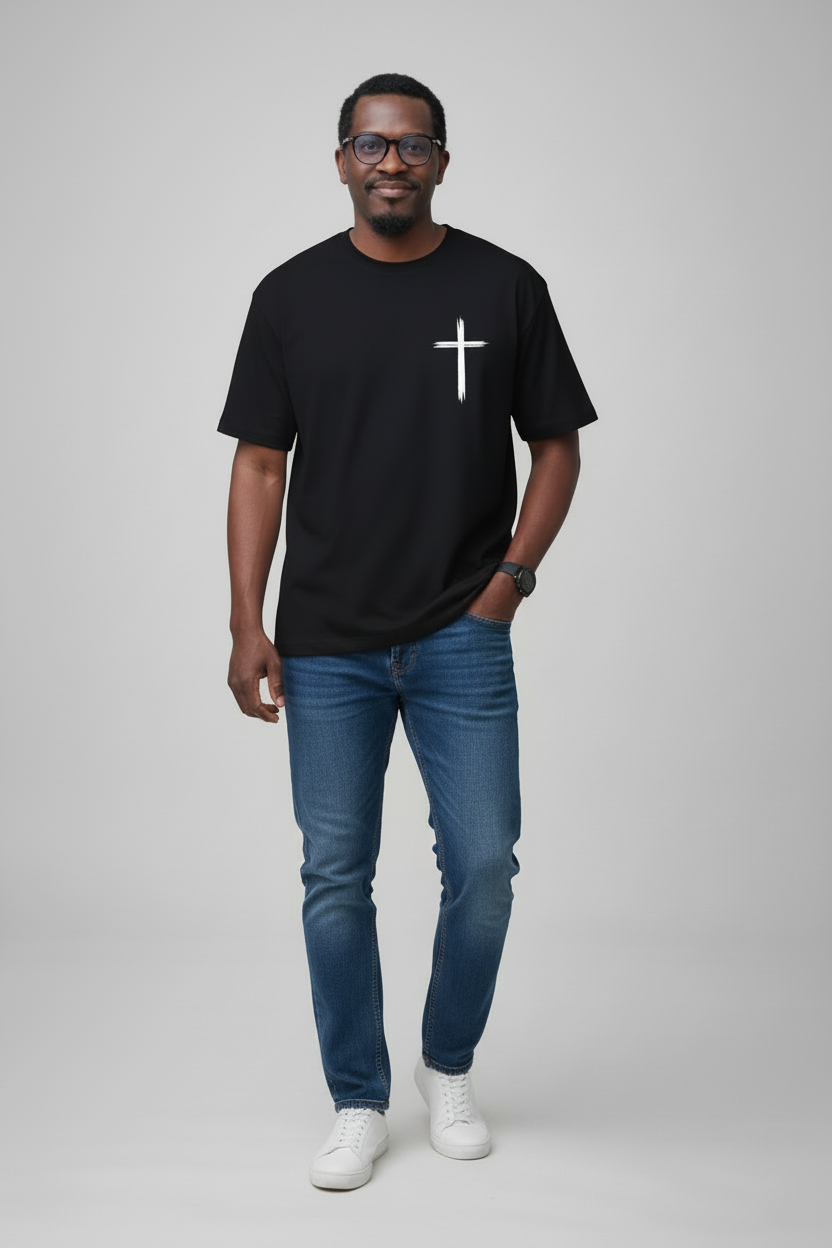 T-shirt noir avec jean